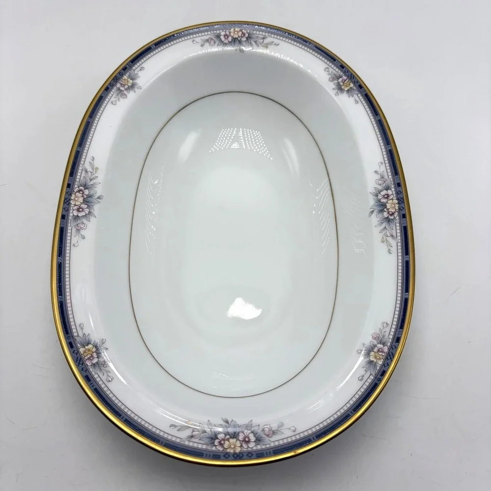 Noritake Ontario 3763 Oval Vegetable Serving Bowl Blue 10